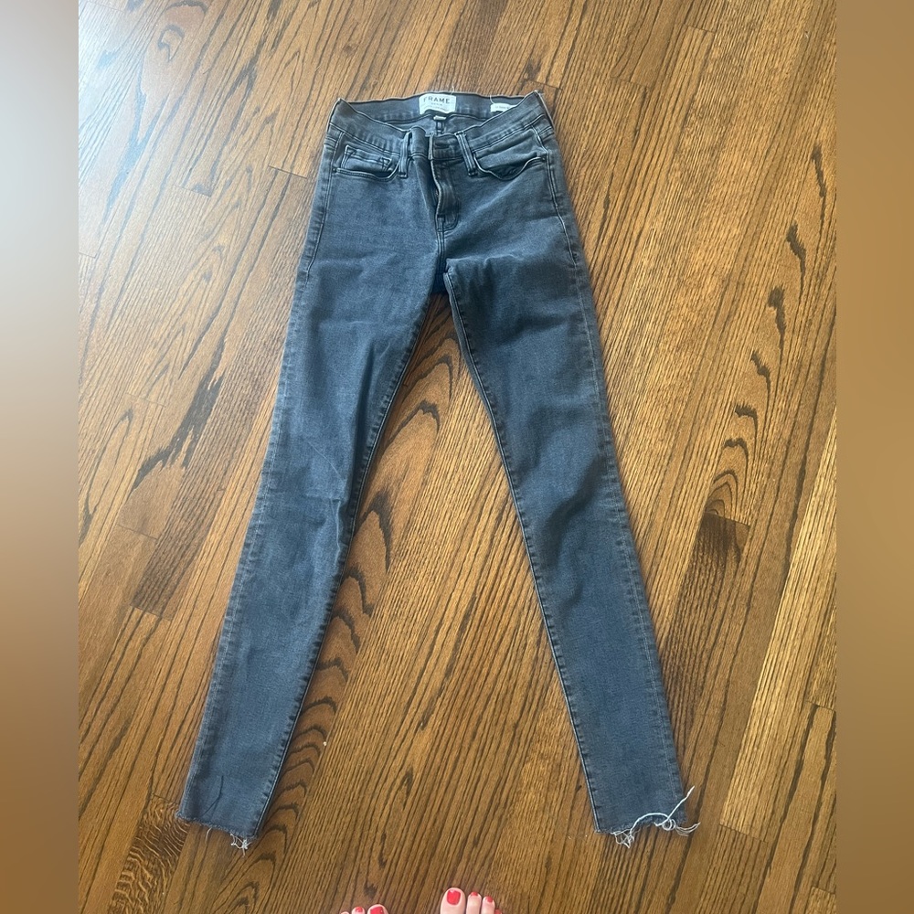 Frame Le skinny de Jeanne grey/ light black skinny jeans